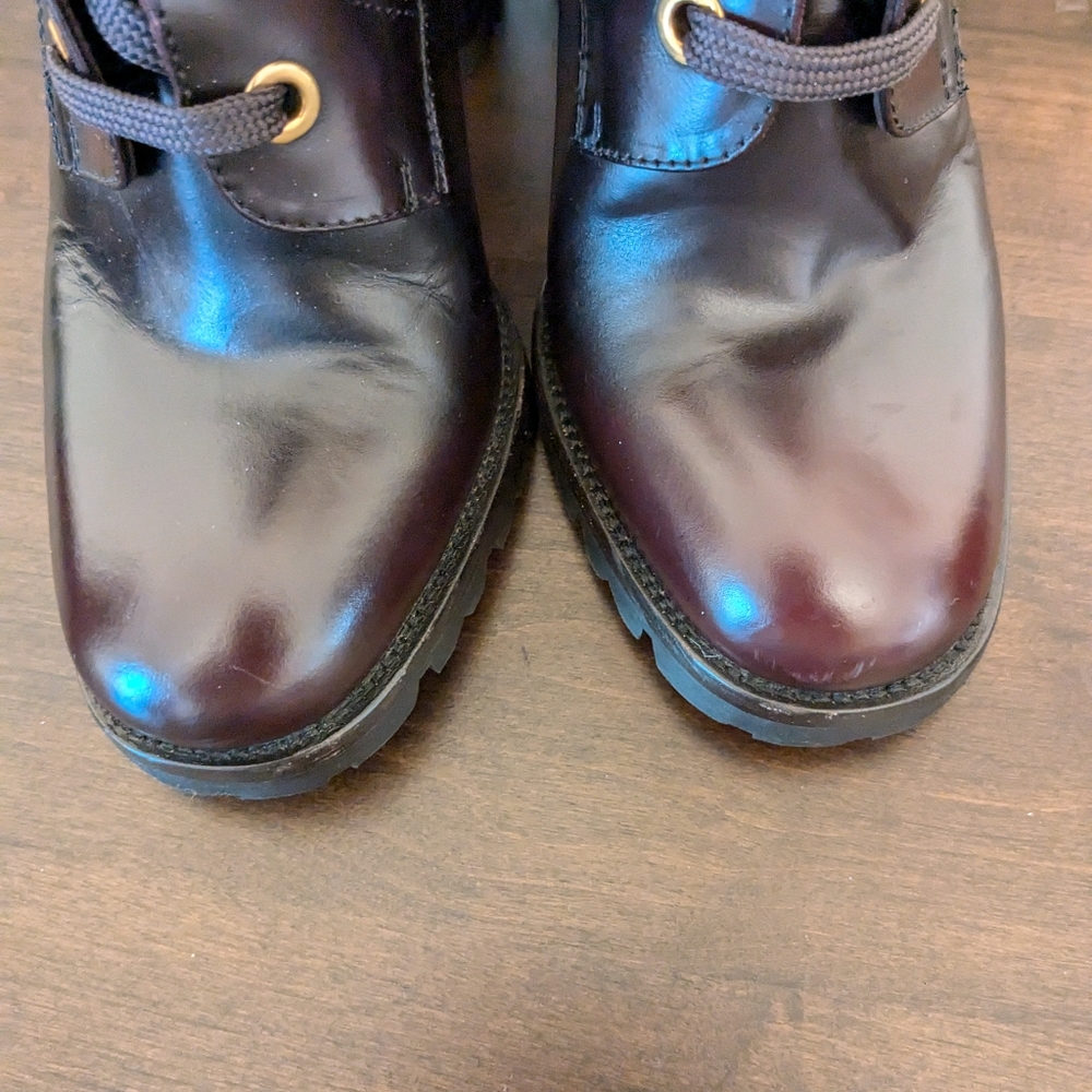Prada - burgundy leather boots - Picture 3 of 8